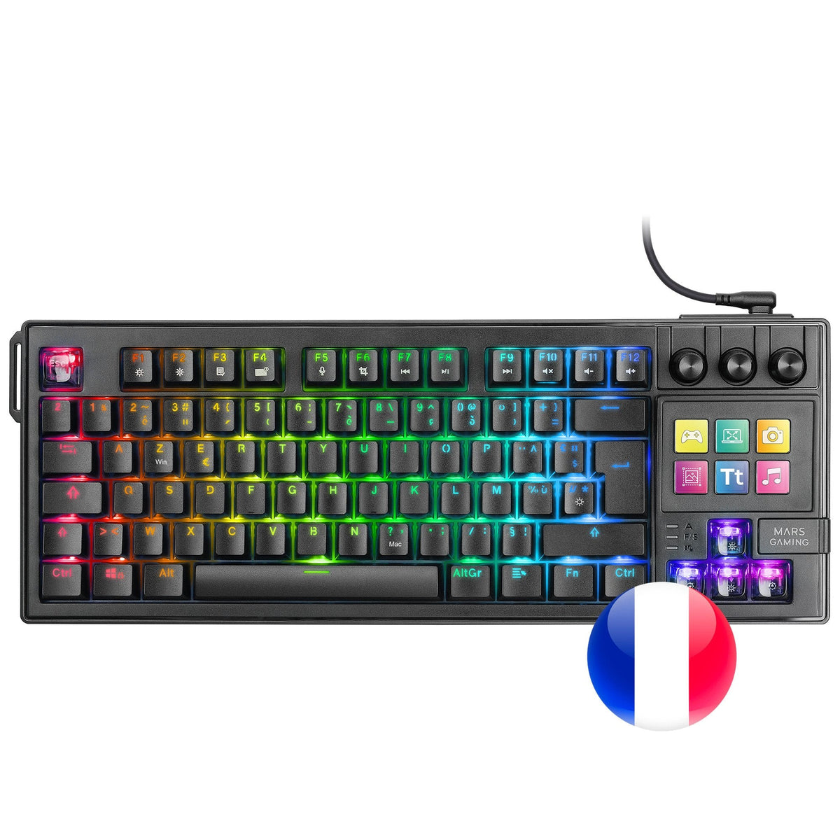 Teclado Gaming Mecánico Mars Gaming Mk-Master Switch Rojo Negro Incluye Smartdeck