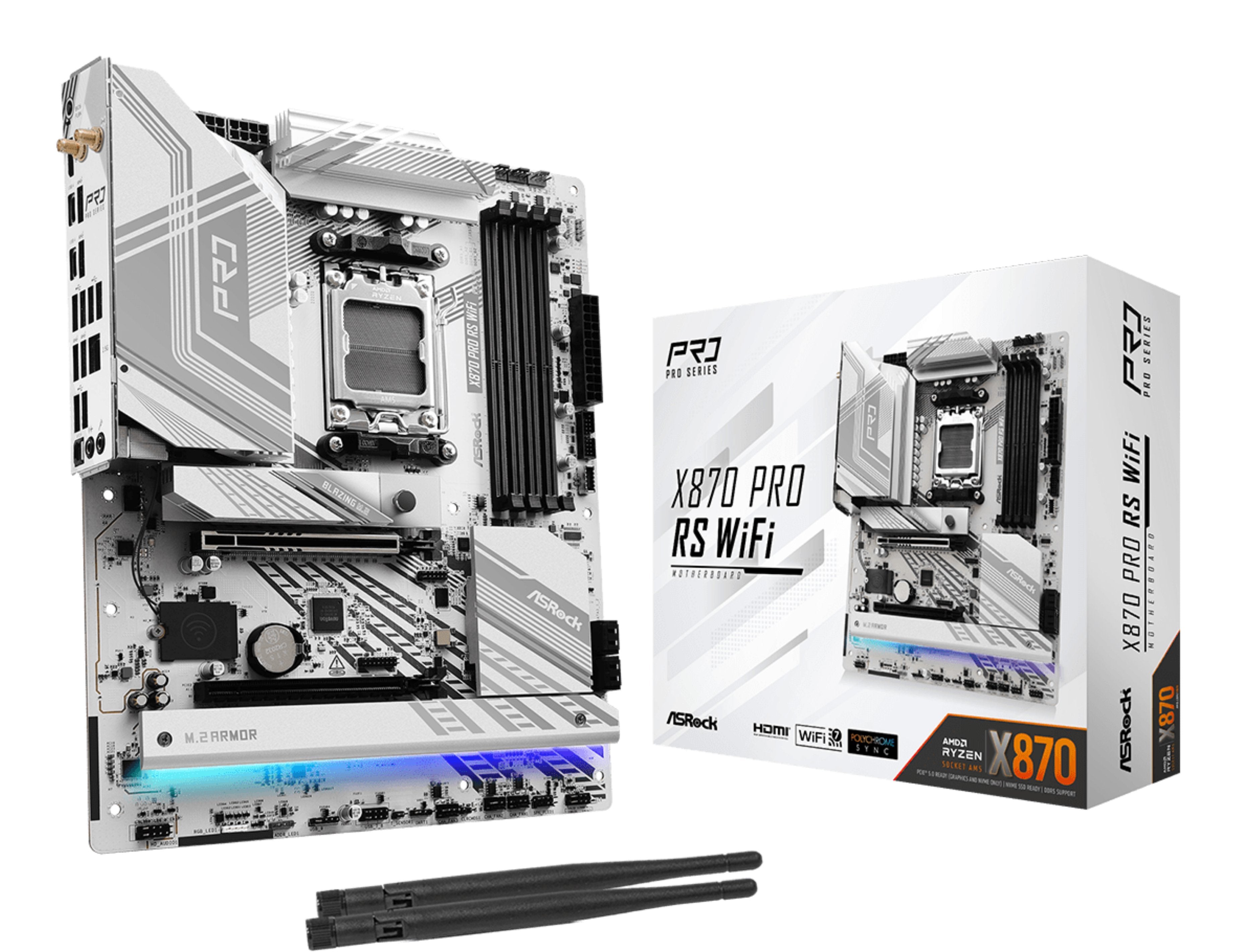 EAN 4710483949333 - Asrock X870 Pro RS WiFi AMD X870 Zócalo AM5 ATX imagen 1