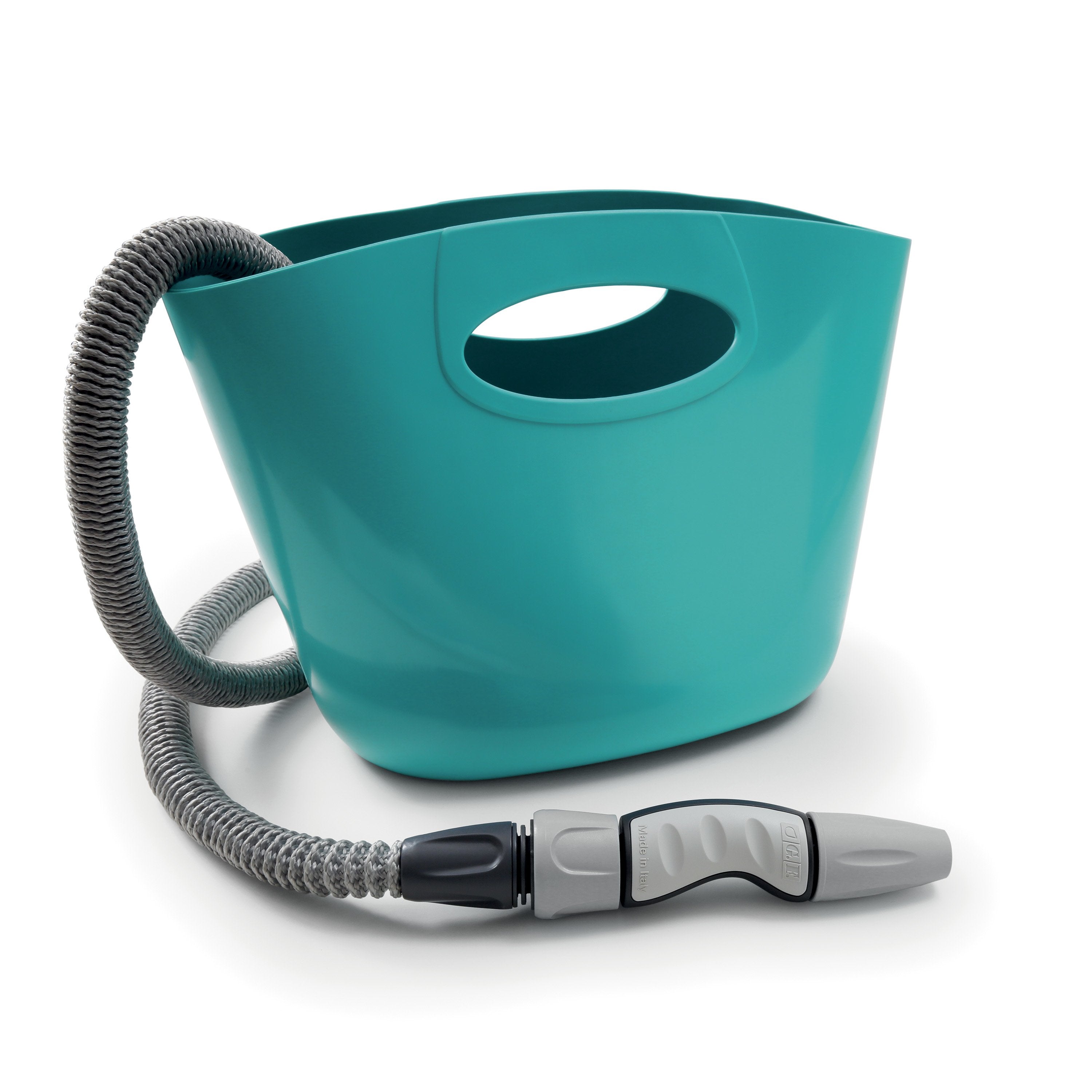 Kit Manguera Extensible Aquapop 15m Con Cesta De Plástico Color Azul Gf80267600 Gf