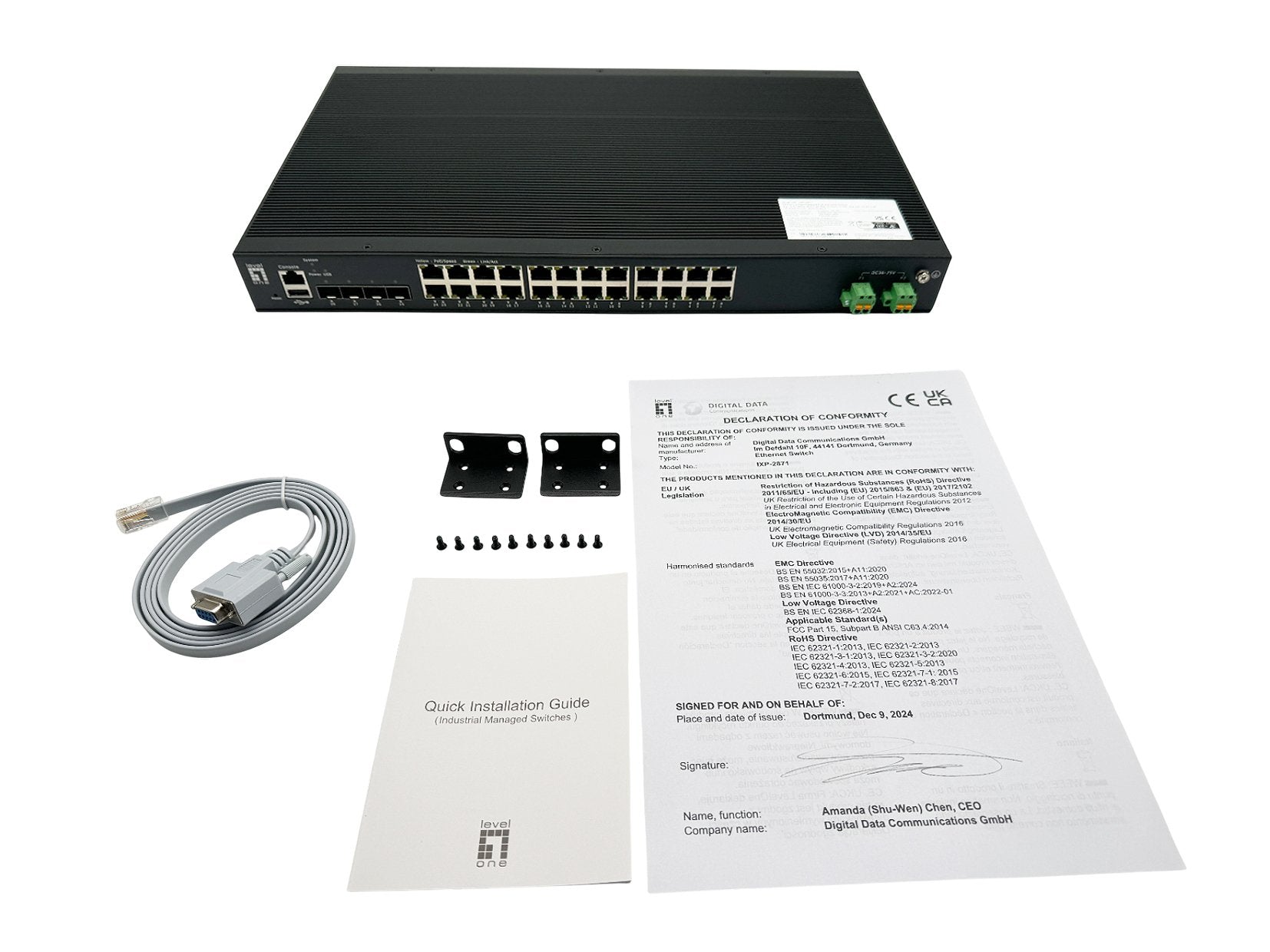 EAN 4015867240694 - LevelOne IXP-2871 switch Gestionado L2+ Gigabit Ethernet (10/100/1000) Energía sobre Ethernet (PoE) Negro imagen 4