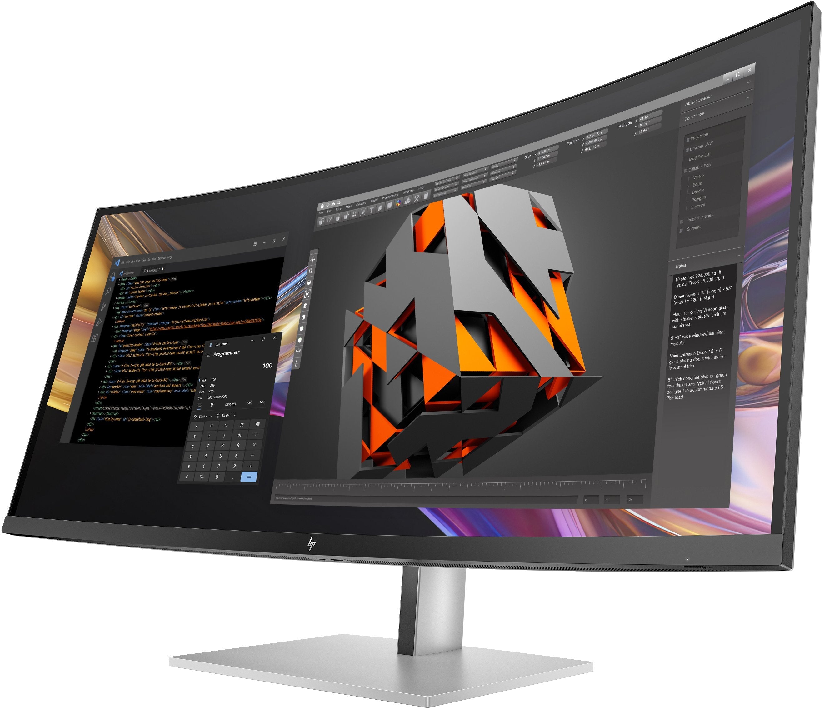 EAN 5715063531372 - HP Series 7 Pro 37.5 inch WQHD+ Thunderbolt 4 Monitor - 738pu PVC Free pantalla para PC 95,2 cm (37.5") 3 imagen 3