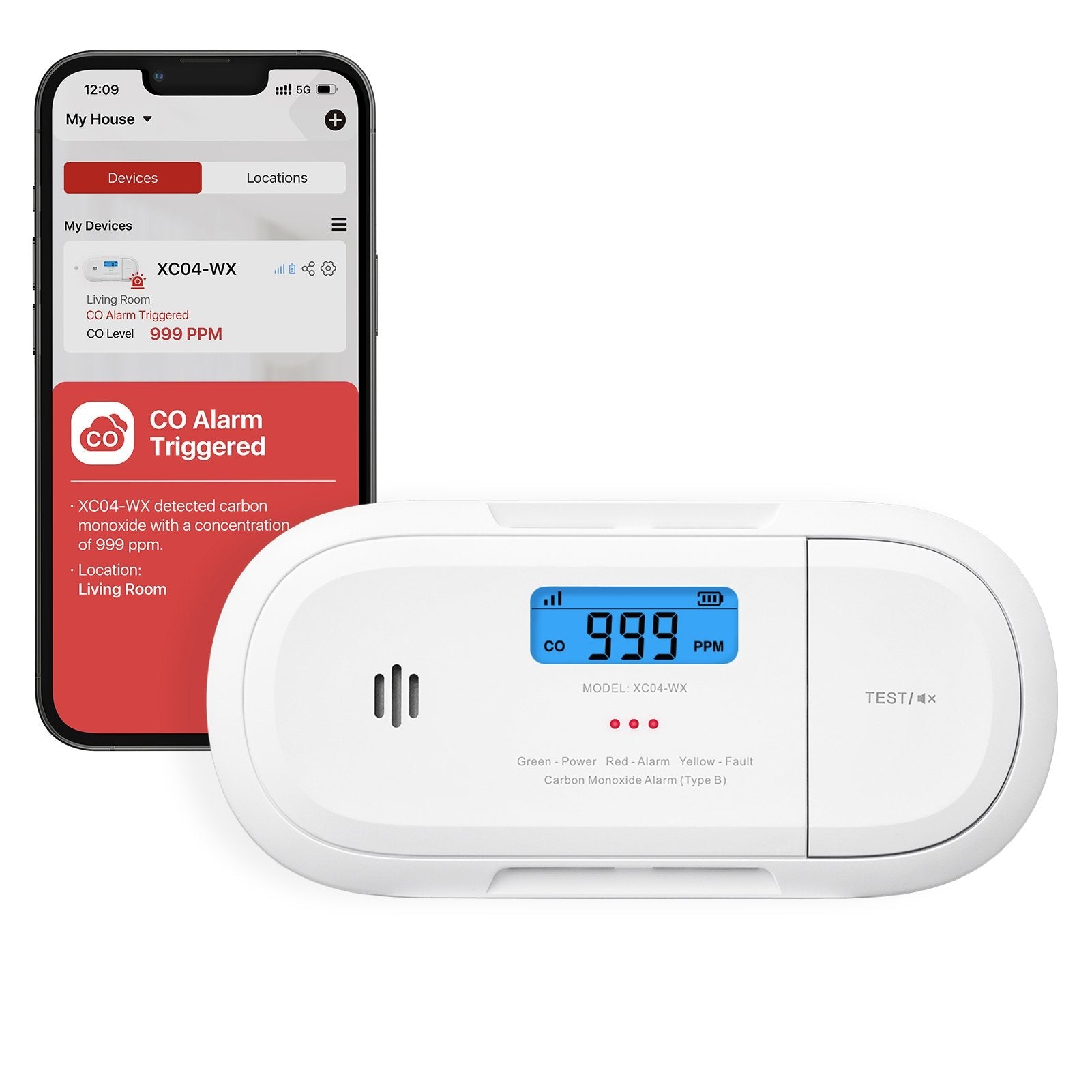 Detector De Co Autónomo Comunicación Wifi 2.4ghz