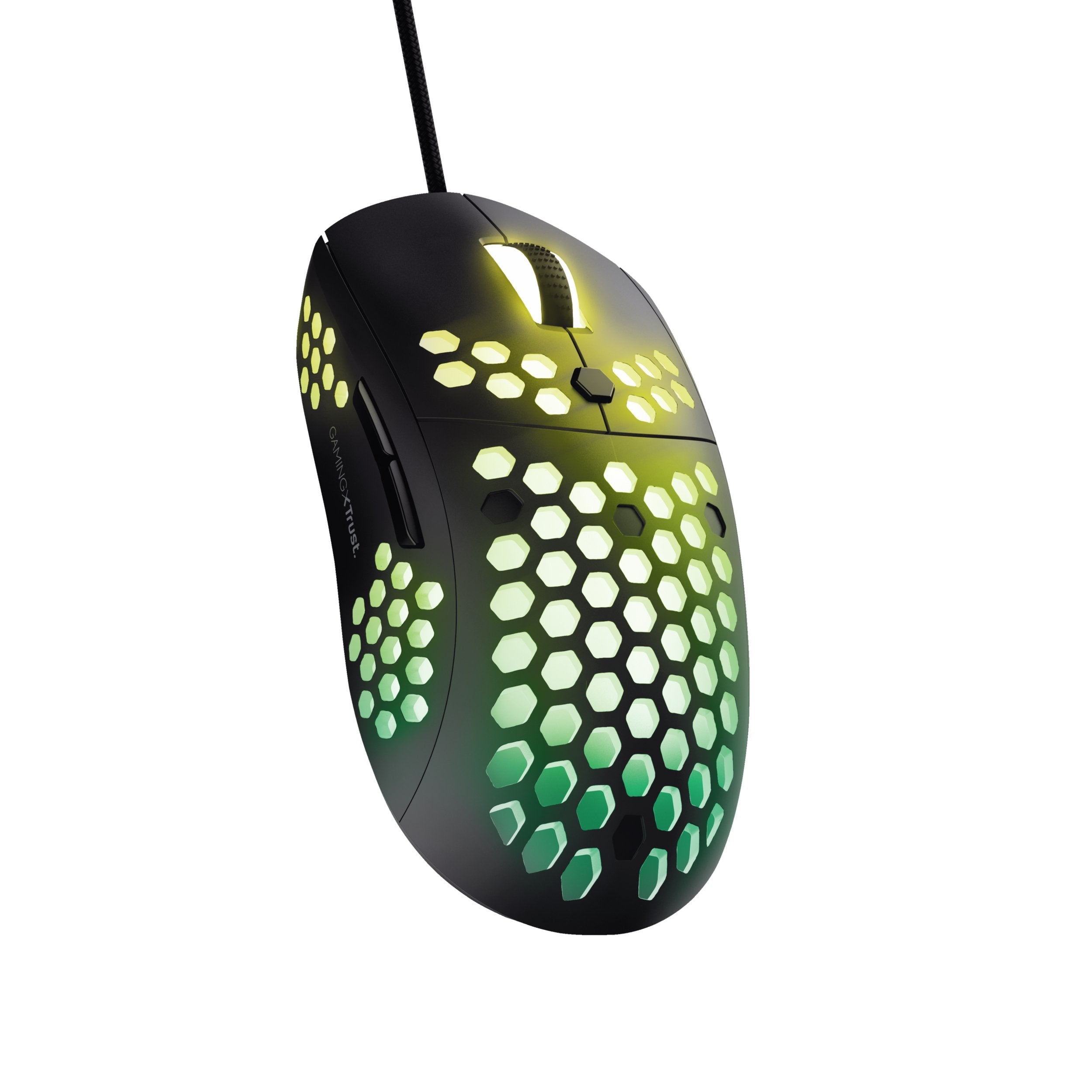Ratón Trust Gaming Gxt 960 Graphin 200-10000 Dpi 2 Botones Para Pulgar Iluminación Rgb Carcasa Perforada Cable Trenzado Usb 1.8m