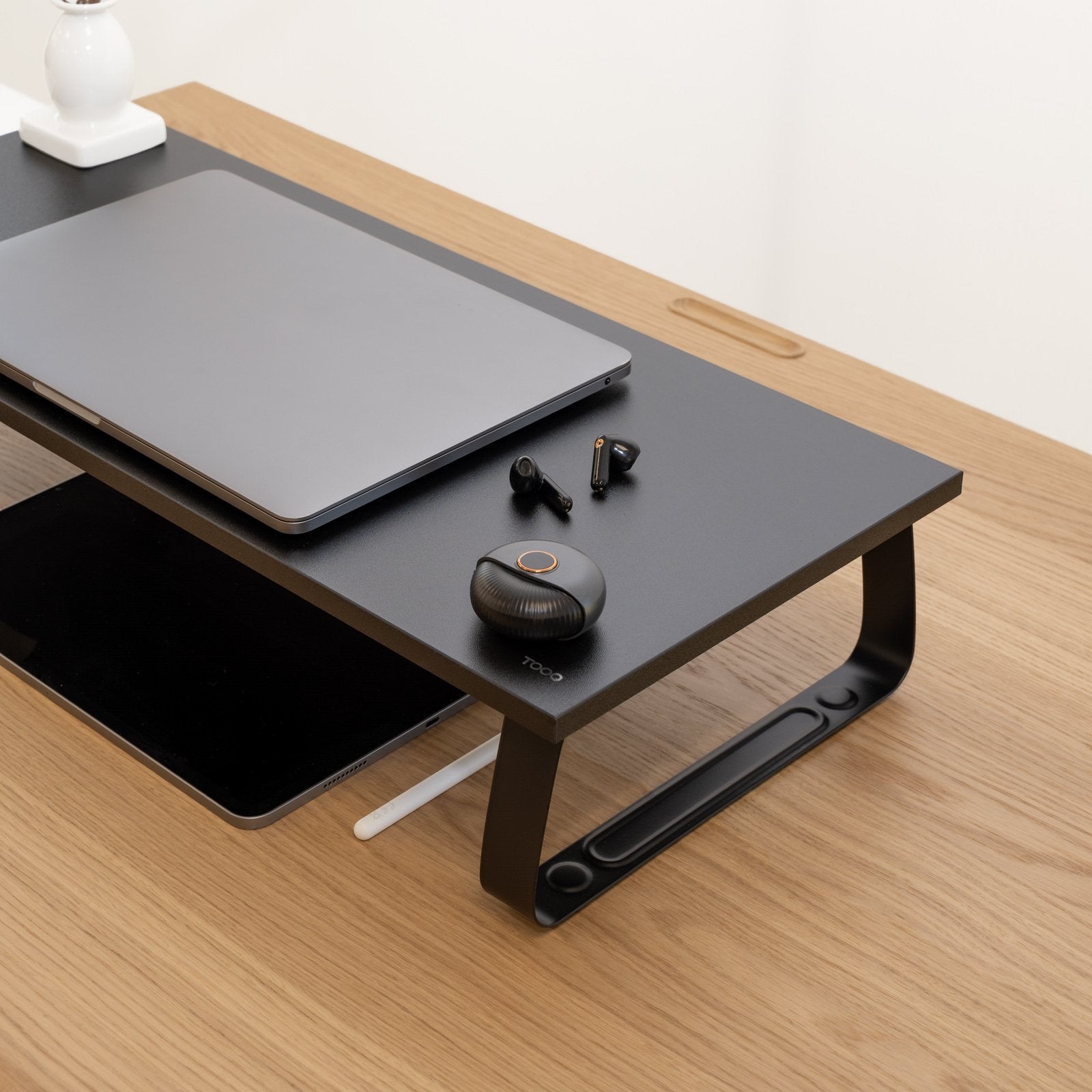 Soporte Elevador Madera Para Monitores, Negro