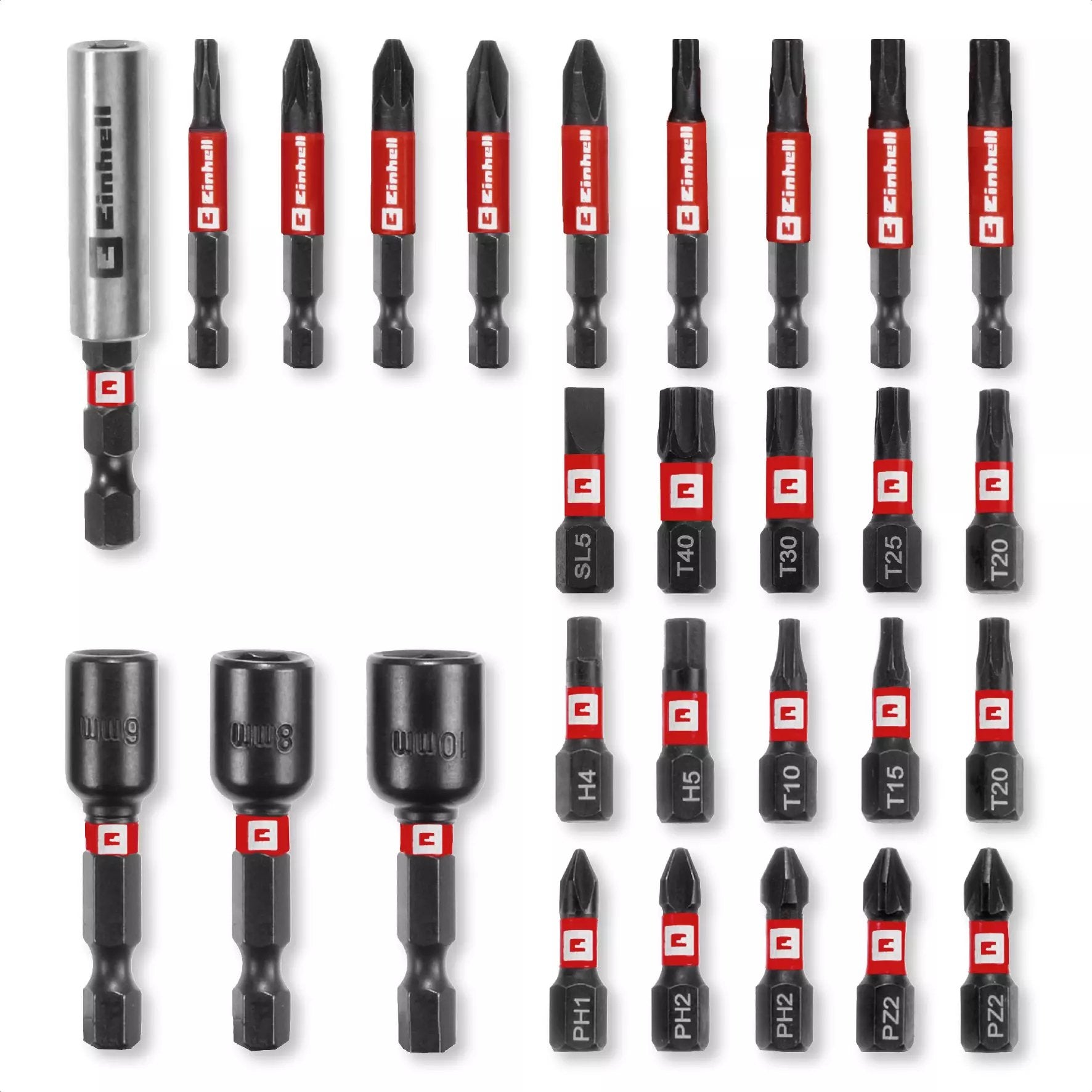 Juego De Puntas Resistentes A Impactos Einhell-Kwb S-Case Con Portapuntas, 28 Piezas, 108703