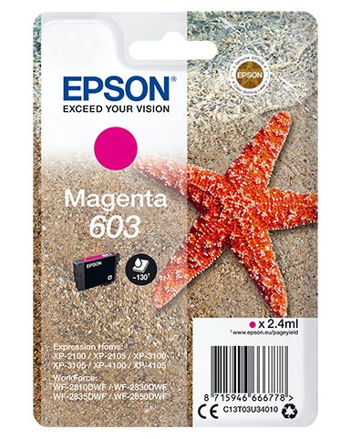 Cartucho Original Epson 603 Magenta - C13t03u34010 Ml-2.4pag-130