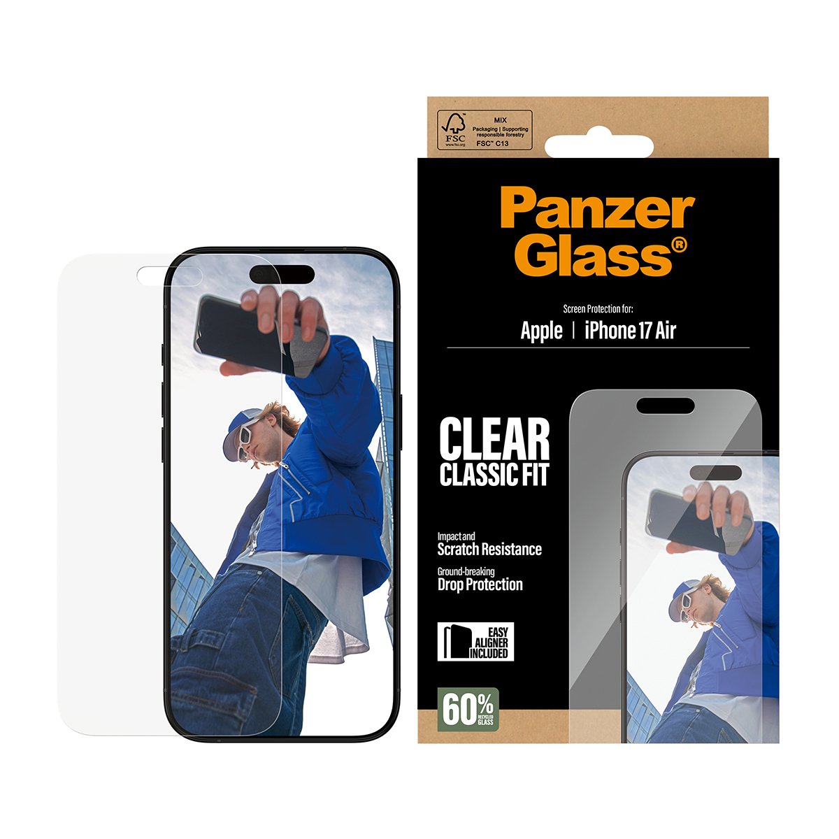 EAN 5715685025662 - PanzerGlass ® Screen Protector iPhone 17 Air | Classic Fit w. EasyAligner Protector de pantalla Apple 1 p imagen 2