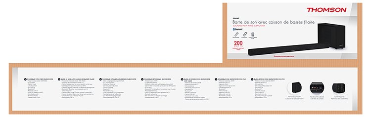 Thomson Barra De Sonido + Sub 2.1 Bt 5.0 200w Negro Sb250bt