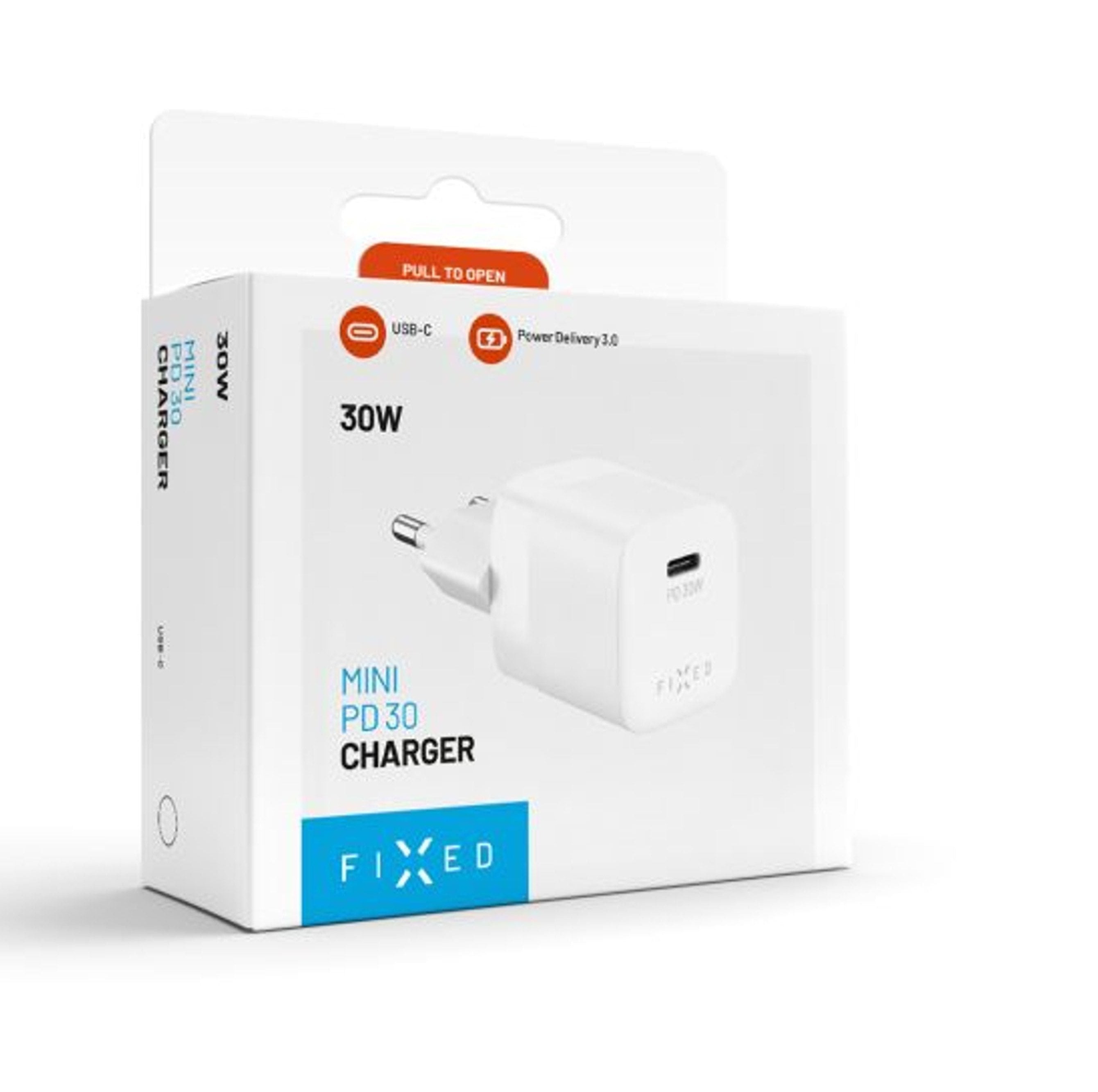 Fixed Mini Usb-C Travel Charger 30w, White