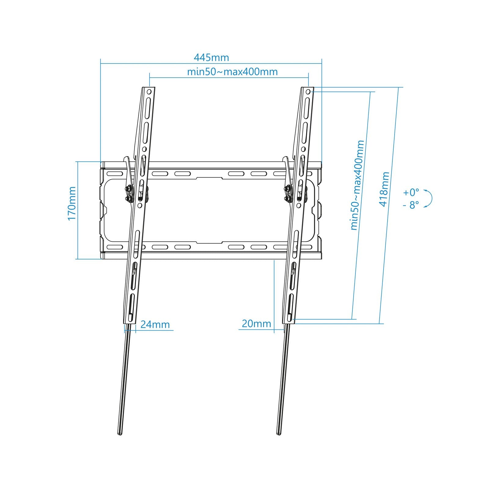 EAN 8433281011953 - TooQ LP1071T-B soporte para TV 177,8 cm (70") Negro imagen 3