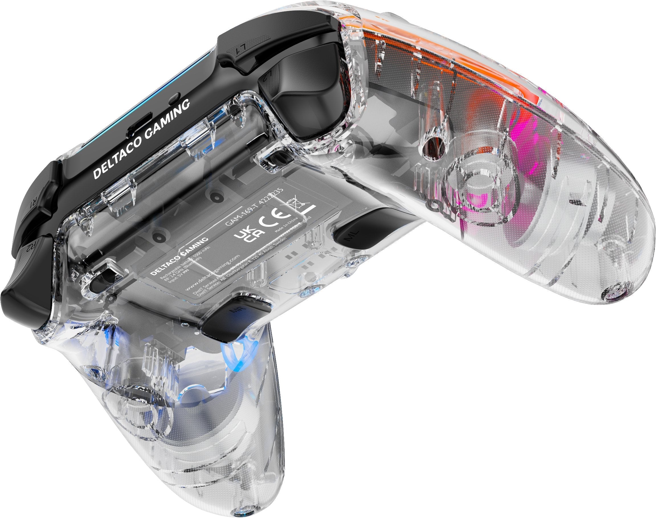 Deltaco Ps4/Pc Controller Wireless/Bt Transparent
