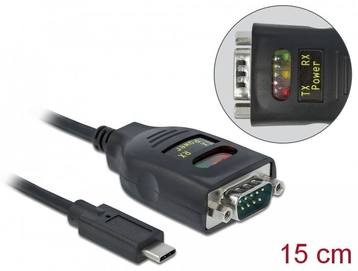 Delock Adaptador Usb Tipo-C A 1 X Seriell Rs-232 Db9 Mit 15 Kv Esd Schutz