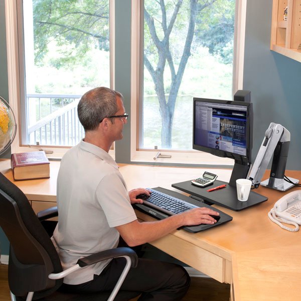 Ergotron Workfit-A Single Ld Workstation With Worksurface