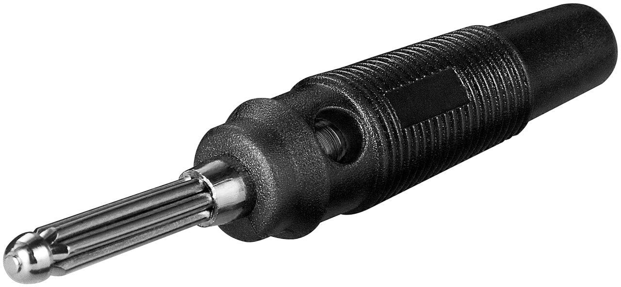 Conector Banana 4mm Macho Negro Goma Blanda
