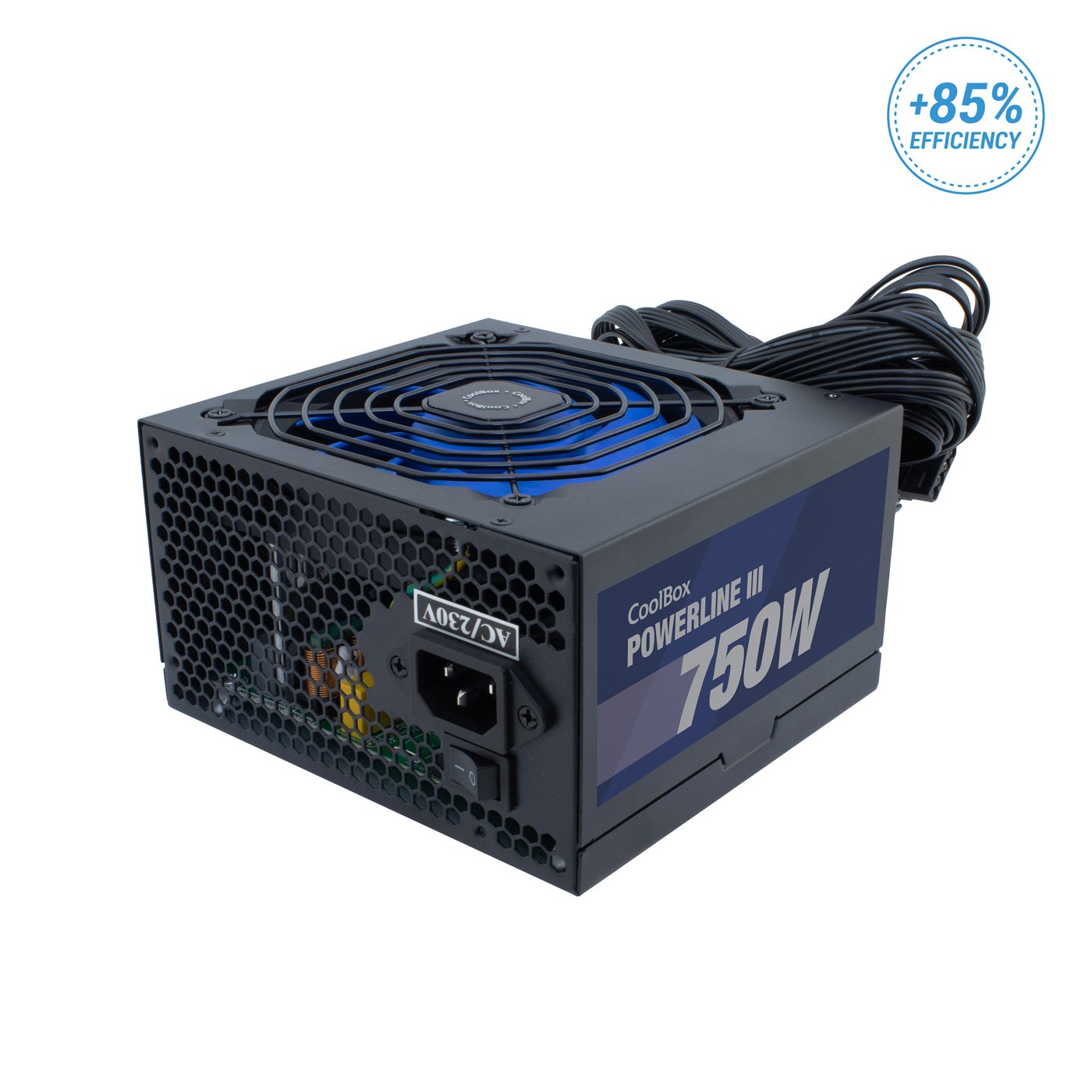 EAN 8436556143021 - CoolBox Powerline III 750 unidad de fuente de alimentación 20+4 pin ATX Negro imagen 1