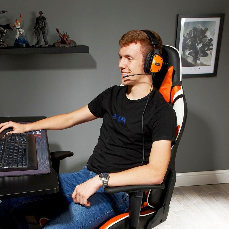 EAN 94338074567 - X Rocker Agility eSports Silla para videojuegos de PC Asiento acolchado tapizado Negro, Naranja, Blanco imagen 6