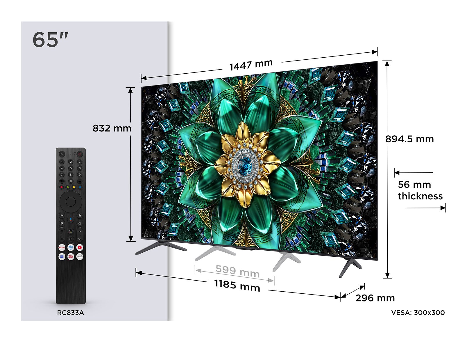 Tcl Q6c 65q6c Televisor 165,1 Cm (65") 4k Ultra Hd Smart Tv Wifi Metálico