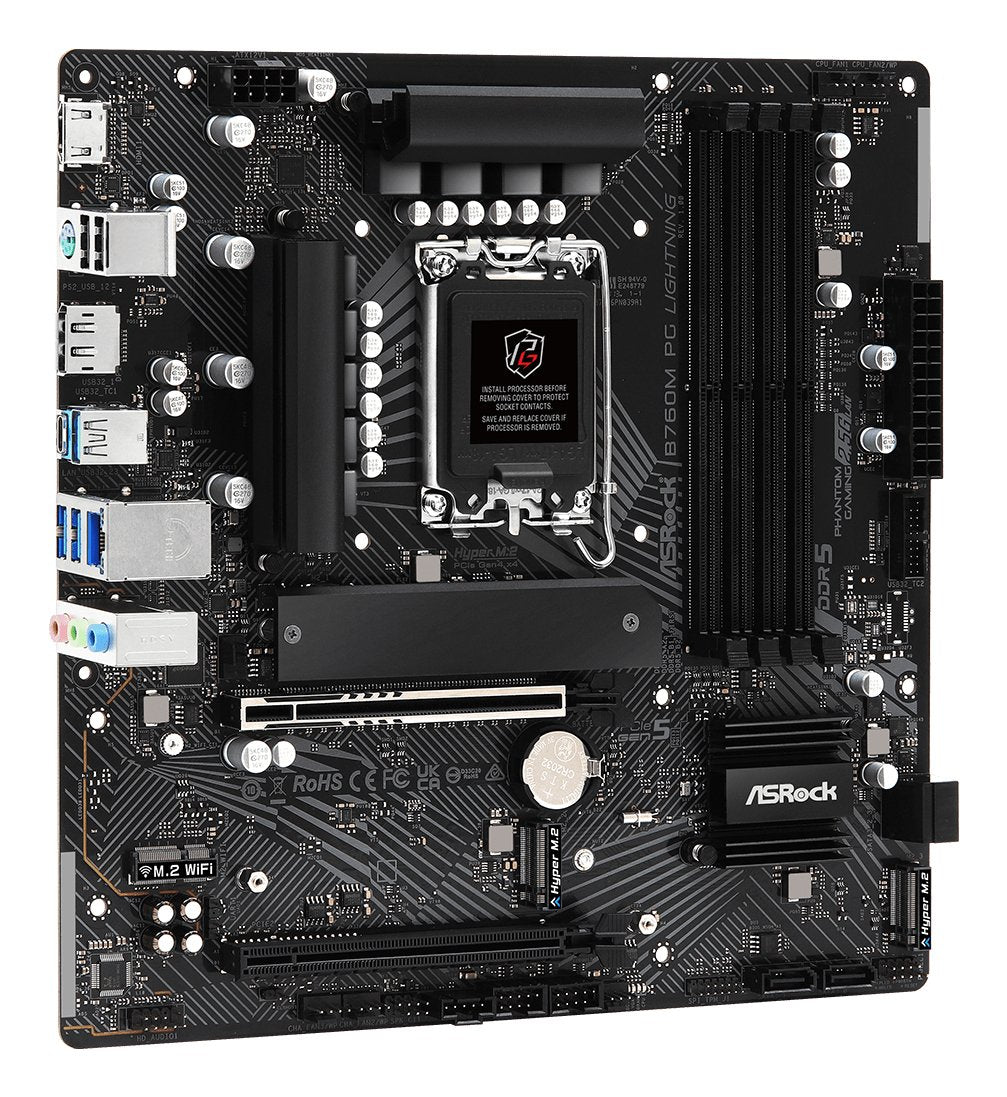 Asrock B760m Pg Lightning 1700 Matx Hdmi Dp Ddr4 Retail