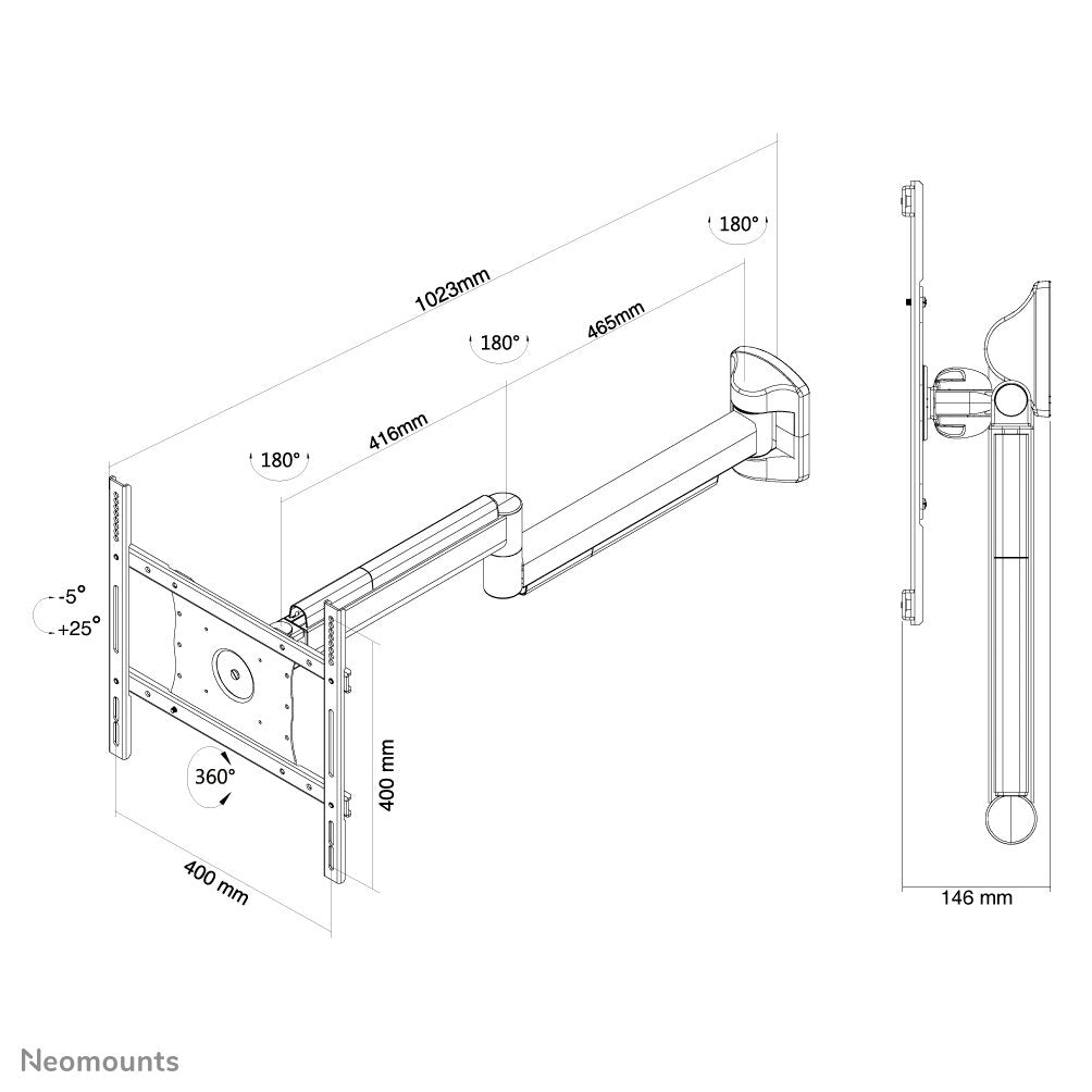Fpma-Haw050, Medical Wall Mount (Full Motion) For