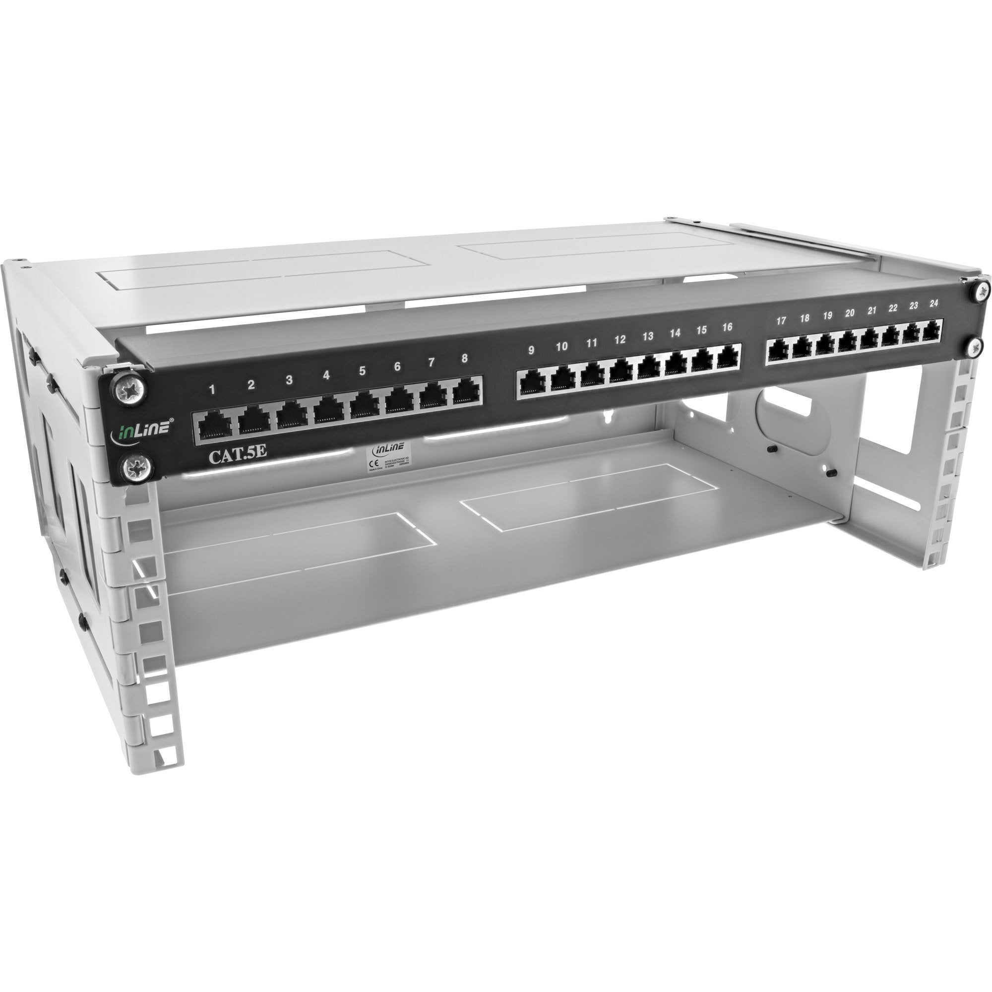 Rack Plegable Inline De 19", 4u, 24-40 Cm De Profundidad, Con Tapa, Gris
