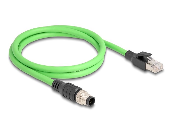 Delock 80424 Cable M12 Codificado A 8 Pin Macho A Rj45 Macho Pur (Tpu) 5 M