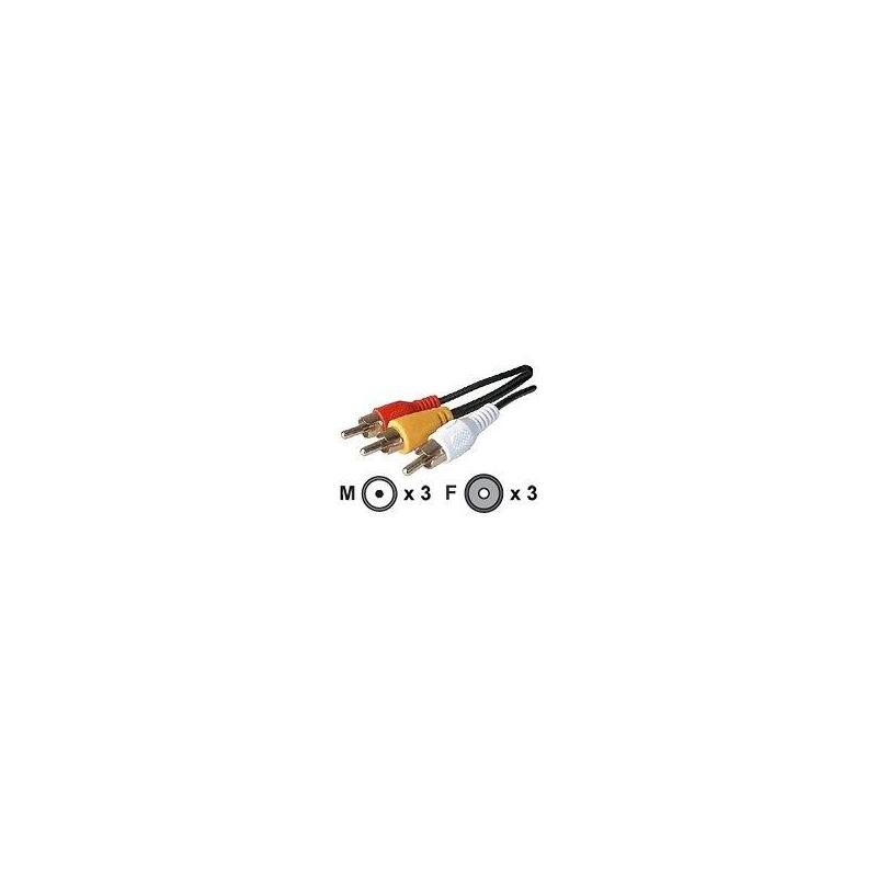 Cable 1,5m 3xrca Macho A 3xrca Macho Con Rg59 Video