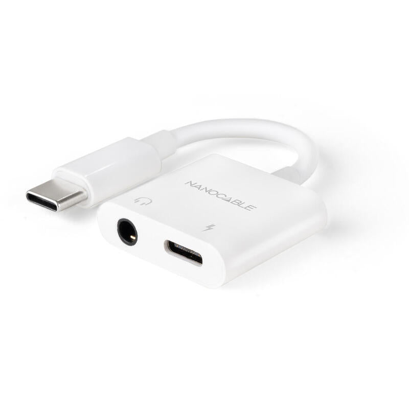 Cable Adaptador Usb-C A Jack+Usb-C/H Pd 60w,Blanco