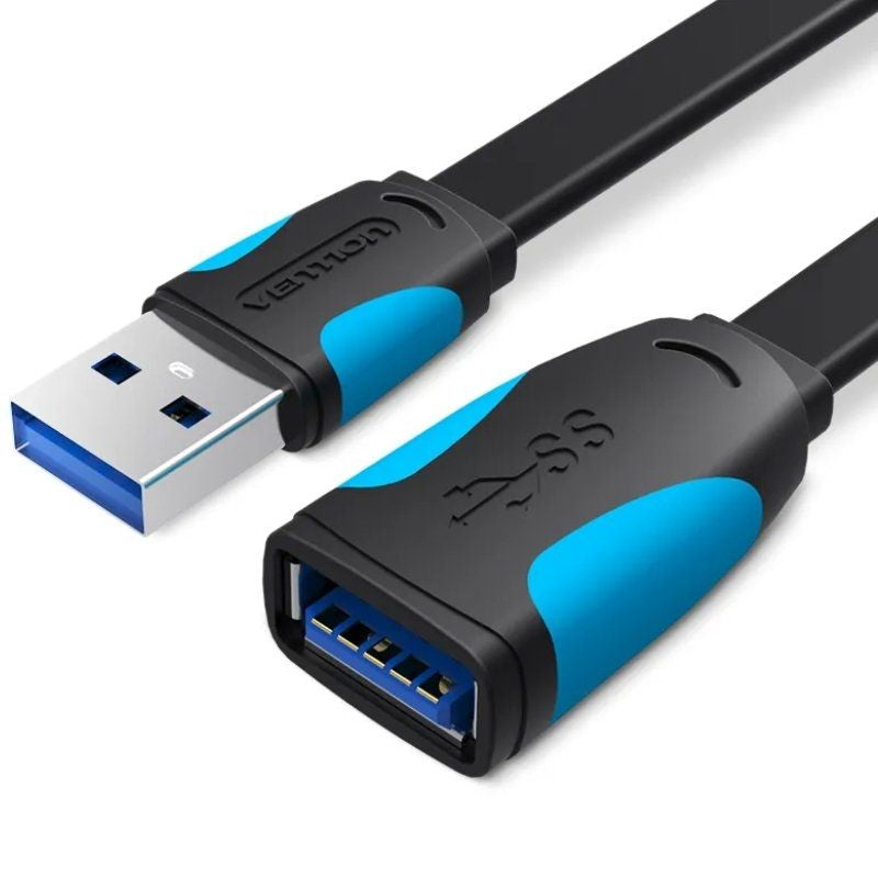 Cable Alargador Usb 3.0 Vention Vas-A13-B300 Usb Macho Usb Hembra 3m Negro Y Azul