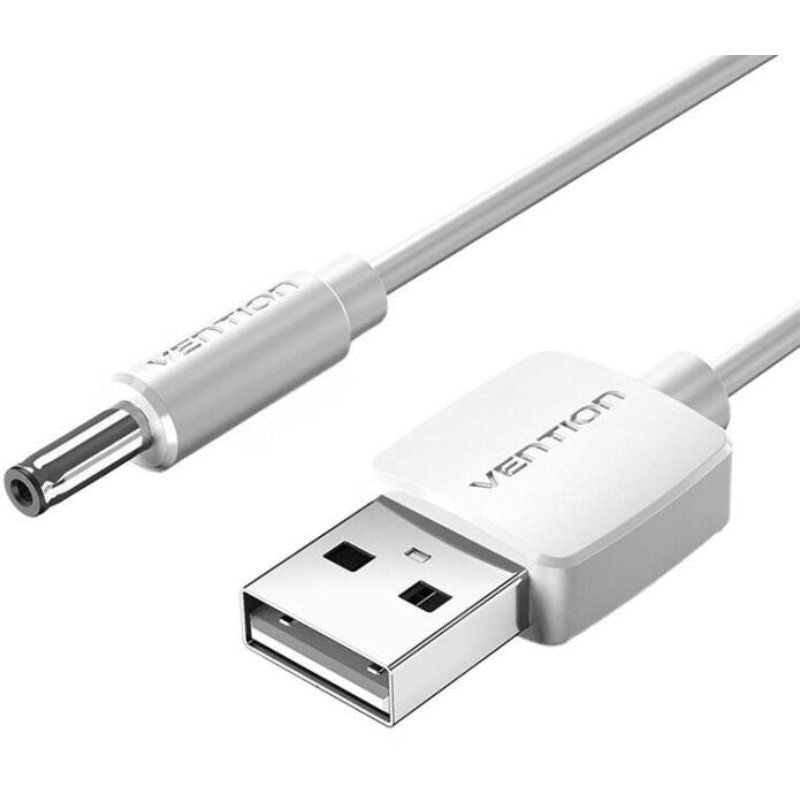Cable Alimentación Vention Ceywg Usb-A Macho Dc 5.5mm Macho 1.5m Blanco
