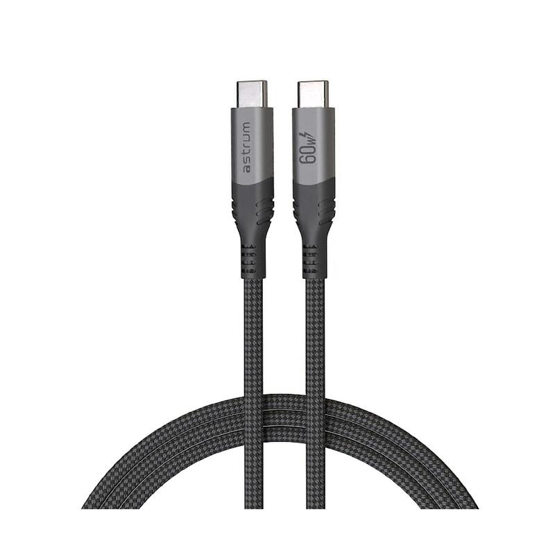 Cable Astrum Vmcc60 Gris De Carga Vervemesh Usb-C A Usb-C 1,2 Metros 60w
