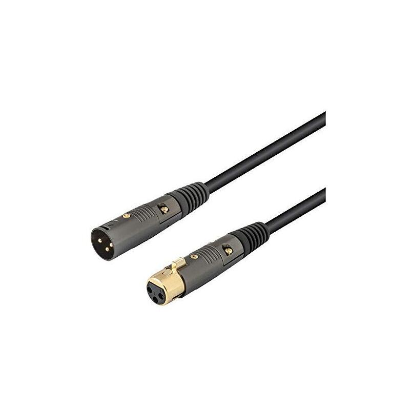 Cable Audio Microfono Xlr 3-Pin Canon Dmx Balanceado Macho A Hembra De 2m