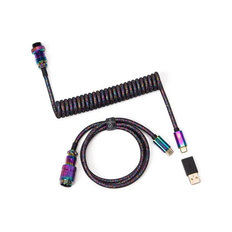 Cable Aviator En Espiral Keychron Usb 3.2 Gen 1 Premium, Usb-C > Usb-C Negro, 1,08 Metros Cab-5