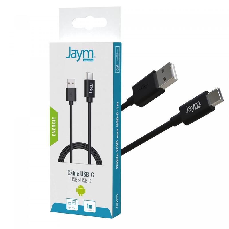 Cable Charge & Synchro Usb-A Vers Usb-C (18w) - Longitud 1m - Negro - Jaym®