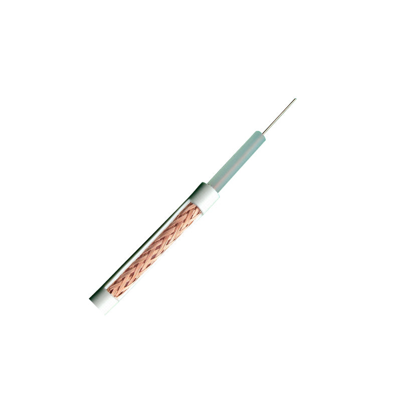 Cable Coaxial Rg59 - Video - Rollo De 100 Metros - Cubierta Color Blanco - Diametro Exterior 6,0 Mm