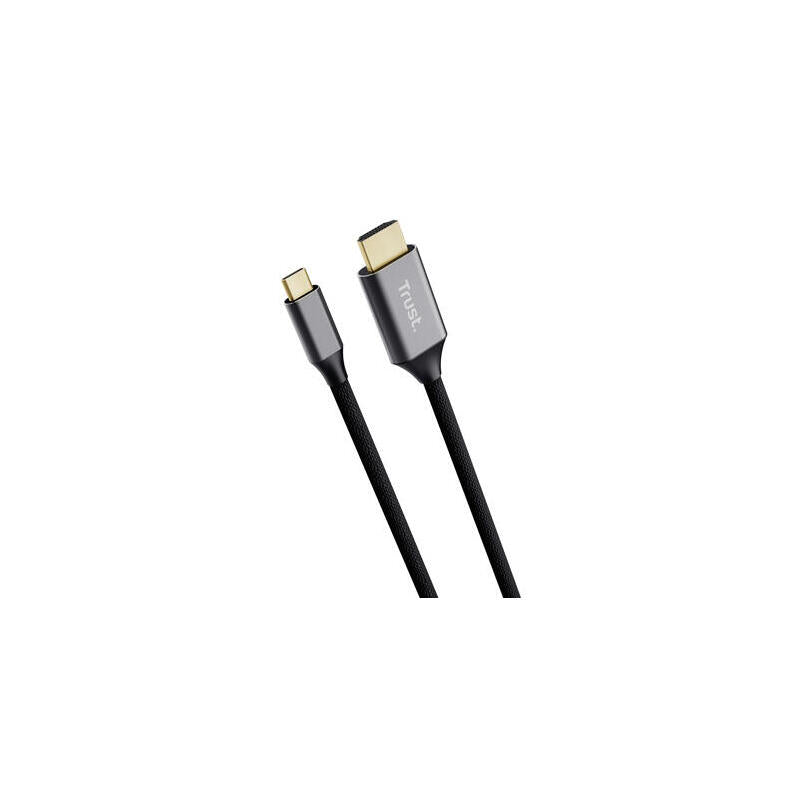 Cable Conversor Hdmi 4k Trust Calyx Usb Tipo-C Macho Hdmi Macho 2m Gris