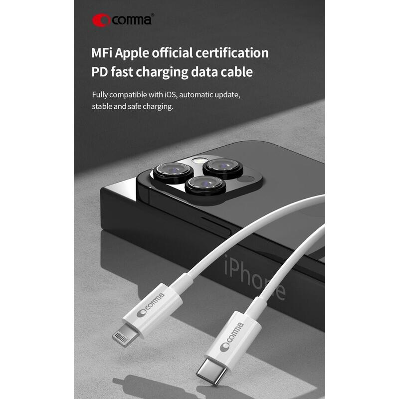 Cable De Carga 1,5m 3a Certific. Mfi Tipo-C A Lightning