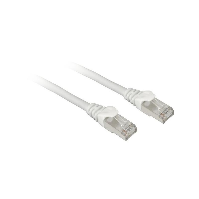 Cable De Conexión Sharkoon Sftp, Rj-45, Con Cable Bruto Cat.7a Blanco, 5 Metros