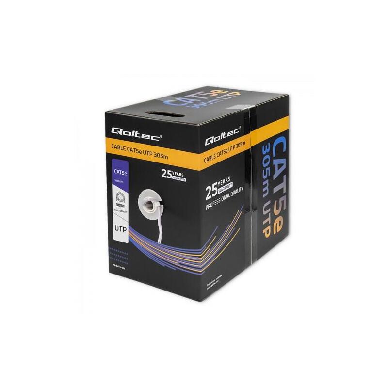 Cable De Red Qoltec 50358 Utp Cat5e 305m Pvc Grey
