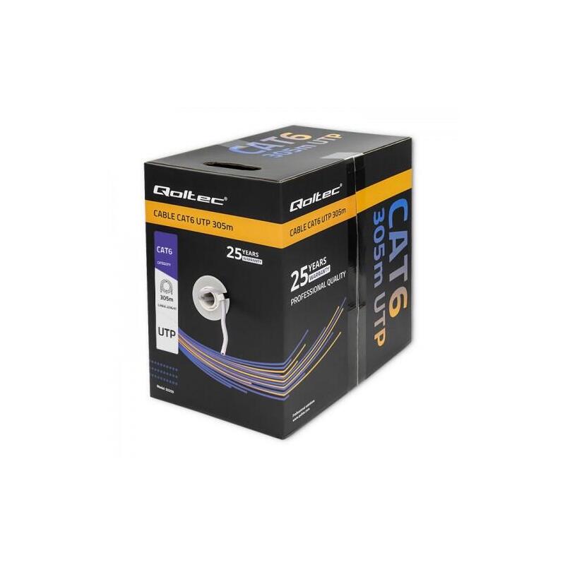 Cable De Red Qoltec 50359 Utp Network Cat6 305m Pvc Grey