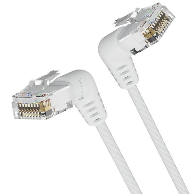 Cable De Red Rj45 Utp Vention Ibowi Cat.6a 3m Cabeza Rotatoria 360 Blanco