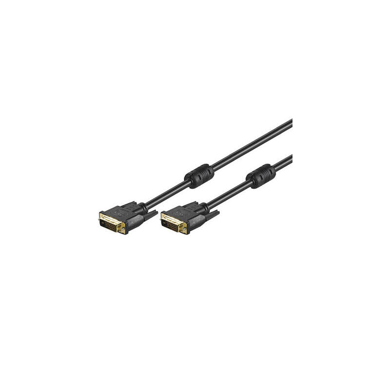 Cable Dvi-D 24+1 Dual Link M/M 1,8m Black Gold Plated
