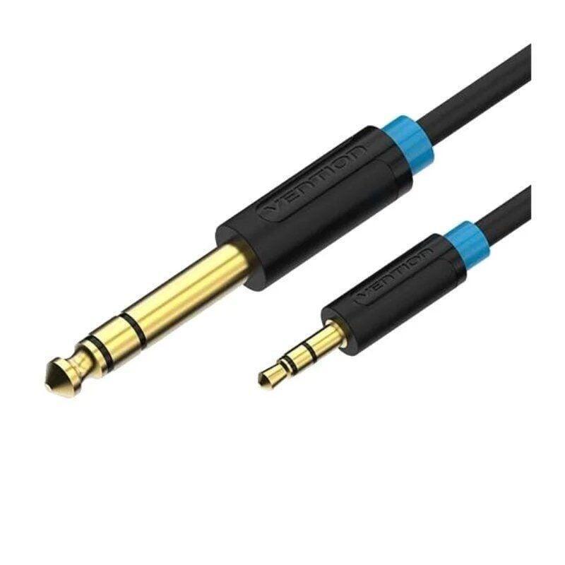Cable Estéreo Vention Babbj Jack 6.5 Macho Jack 3.5 Macho 5m Negro
