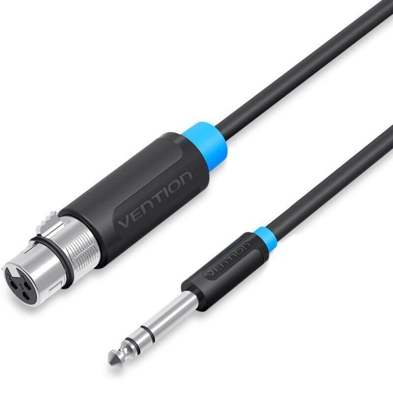 Cable Estéreo Vention Bbebf Jack 6.5 Macho Xlr Hembra 1m Negro
