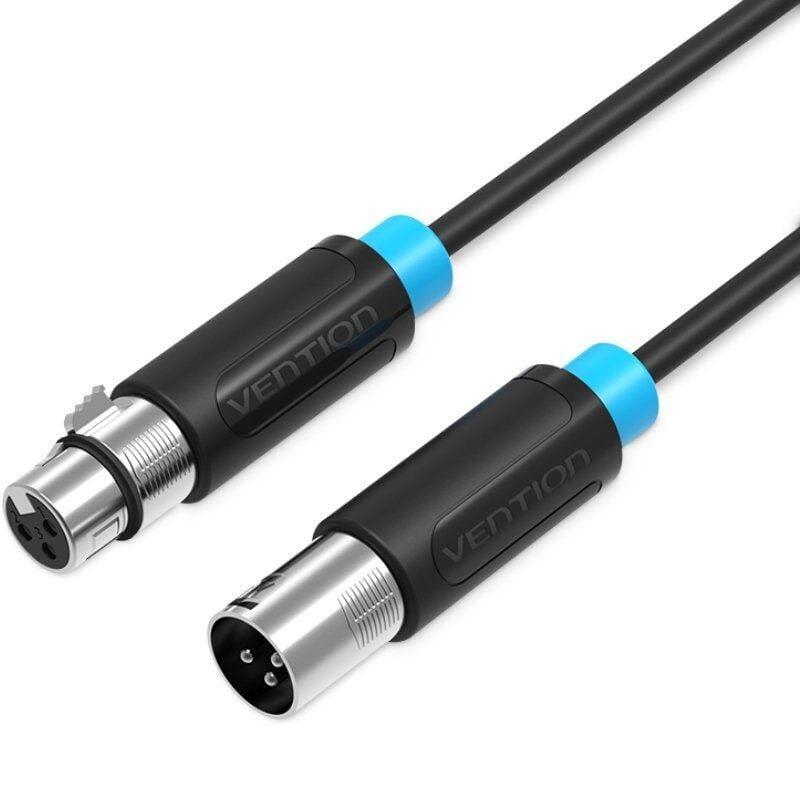 Cable Estéreo Vention Bbfbh Xlr Macho Xlr Hembra 2m Negro