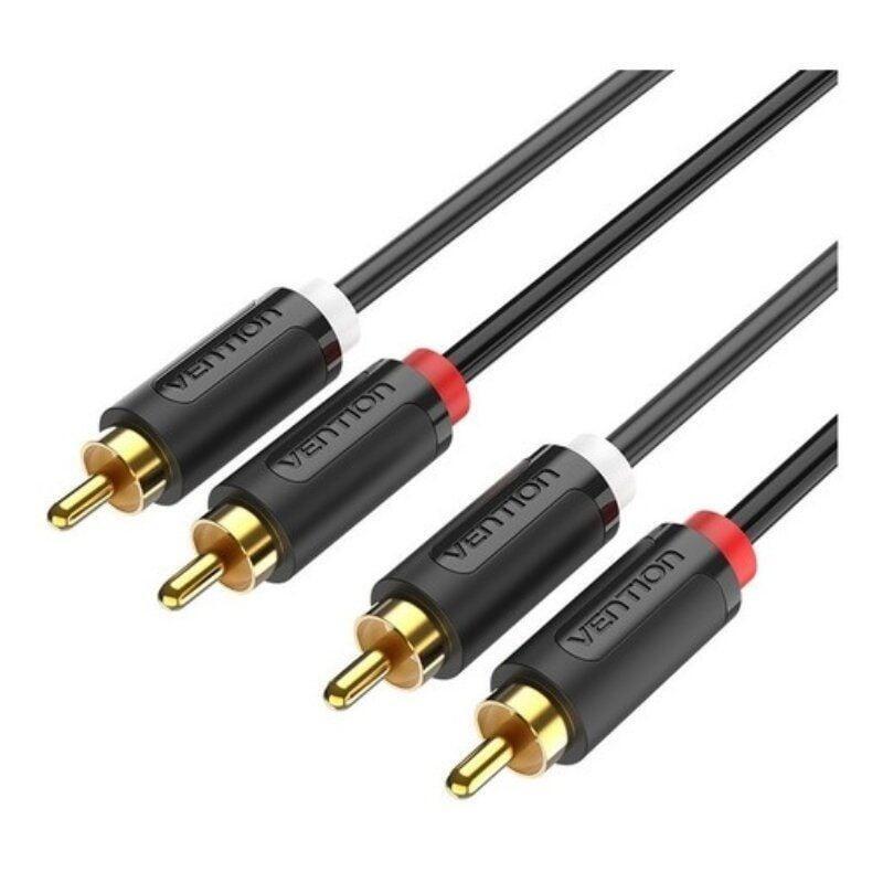 Cable Estéreo Vention Bcmbf 2x Rca Macho 2x Rca Macho 1m Negro