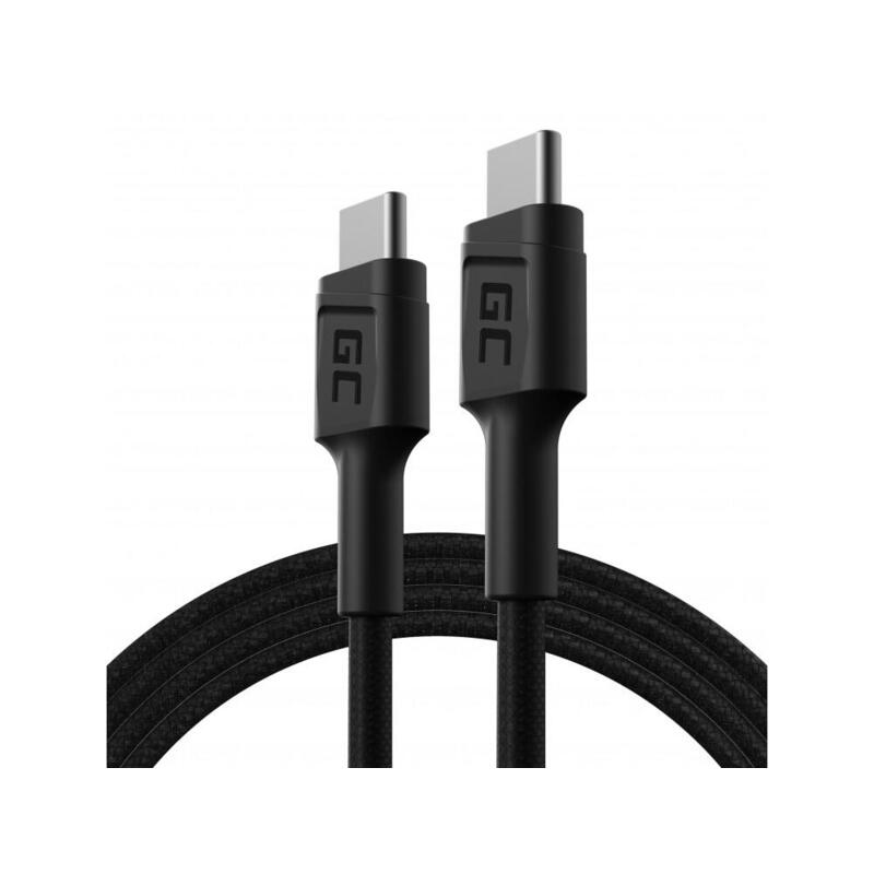 Cable Green Cell Gc Powerstream Usb-C - Usb-C De 120 Cm Con Suministro De Energía (60 W), 480 Mbps, Ultra Charge, Qc 3.0
