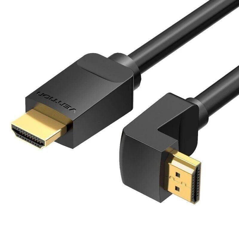 Cable Hdmi 2.0 4k Acodado Vention Aaqbf Hdmi Macho Hdmi Macho 1m Negro