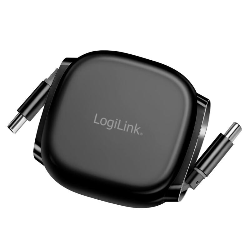 Cable Logilink Cu0500 Usb 2.0 Tipo C M To M Retractable 480 Mbps 60w Negro 1m