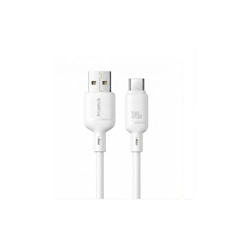 Cable Os-Baseus Silky Fast Charging Data Usb-A To Usb-C 3a 2m Moon White