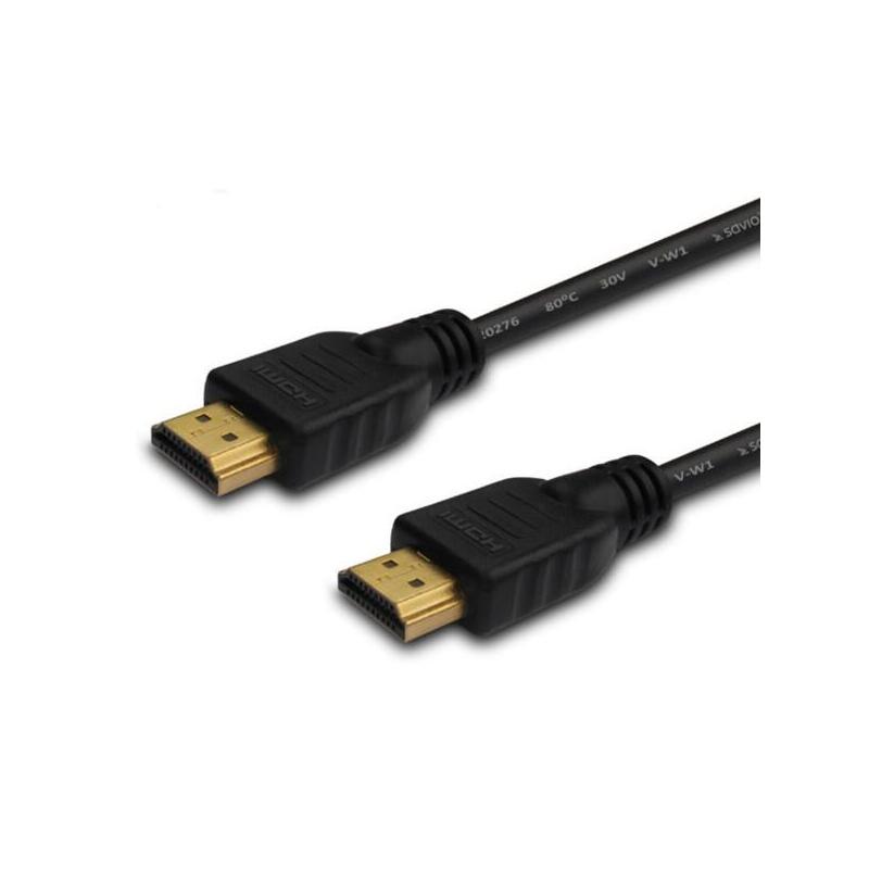 Cable Savio Cl-195 Hdmi 2 M, Negro, Conectores Dorados, Versión 2.0 High Speed, Ethernet/3d